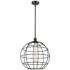Ballston Lake Placid 16" Wide Stem Hung Matte Black Pendant W/ Black S