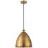 Ballston Metal Bristol 12"W Brushed Brass Corded Mini Pendant Black Sh
