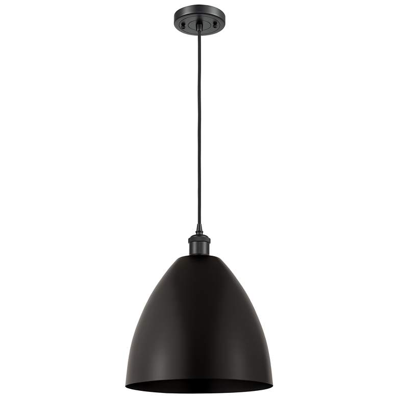Image 1 Ballston Metal Bristol 12"W Matte Black Corded LED Mini Pendant