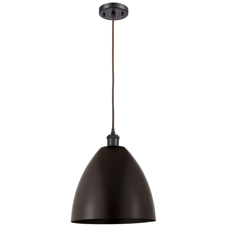 Image 1 Ballston Metal Bristol 12"W Oil Rubbed Bronze Corded LED Mini Pendant