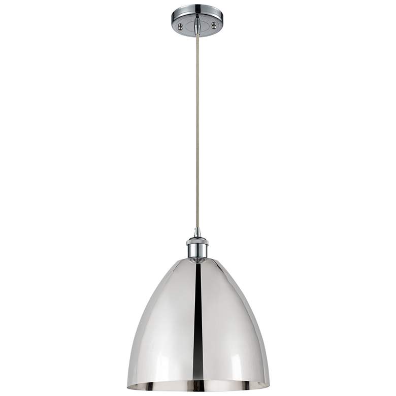 Image 1 Ballston Metal Bristol 12"W Polished Chrome Corded LED Mini Pendant
