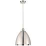 Ballston Metal Bristol 12"W Polished Nickel Corded Mini Pendant