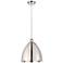 Ballston Metal Bristol 12"W Polished Nickel Corded Mini Pendant