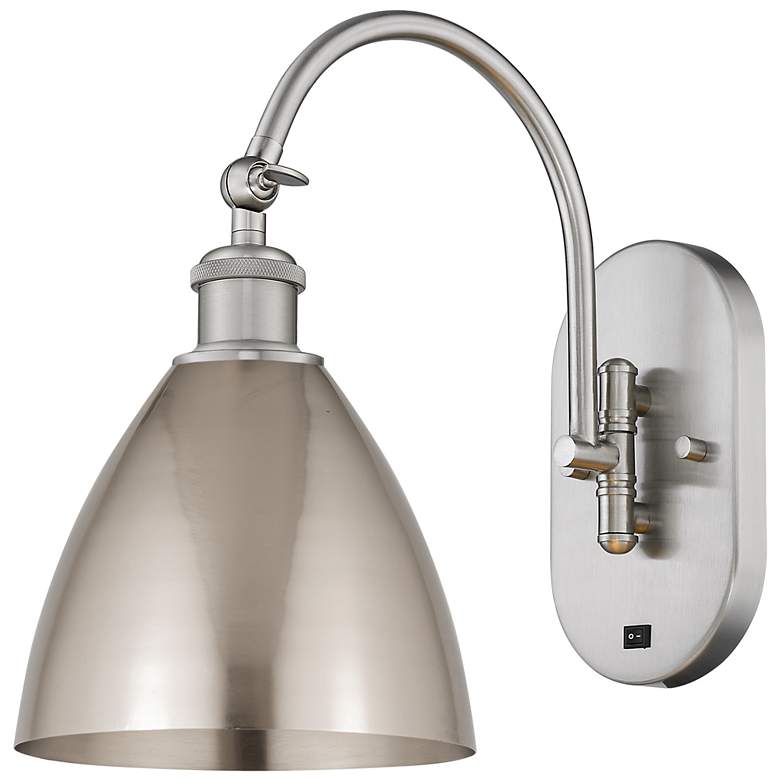 Image 1 Ballston Metal Bristol 13.25"H Satin Nickel Horizontal Swivel LED Scon
