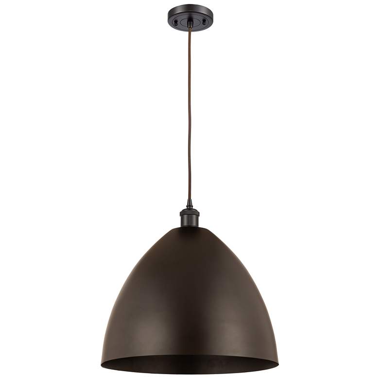 Image 1 Ballston Metal Bristol 16"W Oil Rubbed Bronze Corded Mini Pendant