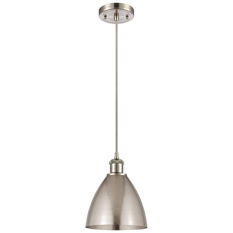 Image 1 Ballston Metal Bristol 7.5"W Brushed Satin Nickel Corded LED Mini Pend