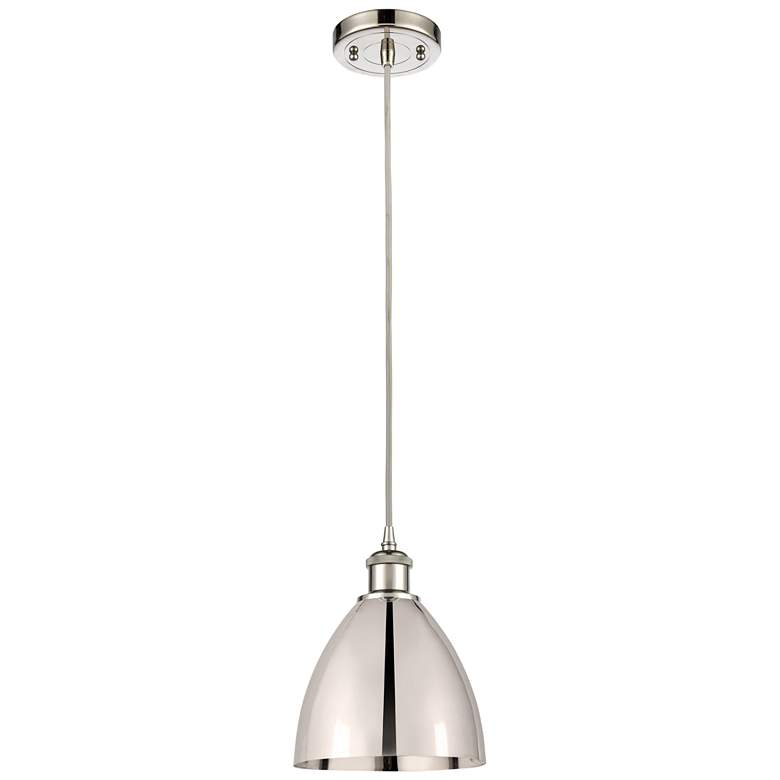 Image 1 Ballston Metal Bristol 7.5"W Polished Nickel Corded Mini Pendant