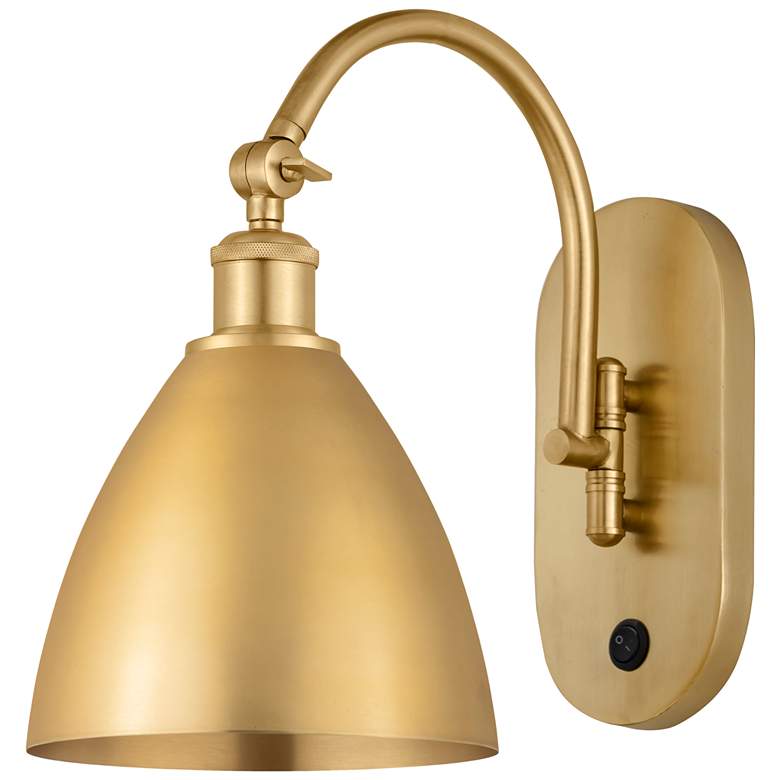 Image 1 Ballston Metal Bristol 8" Incandescent Sconce - Gold Finish - Gold Sha