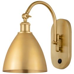 Ballston Metal Bristol 8" Incandescent Sconce - Gold Finish - Gold Sha