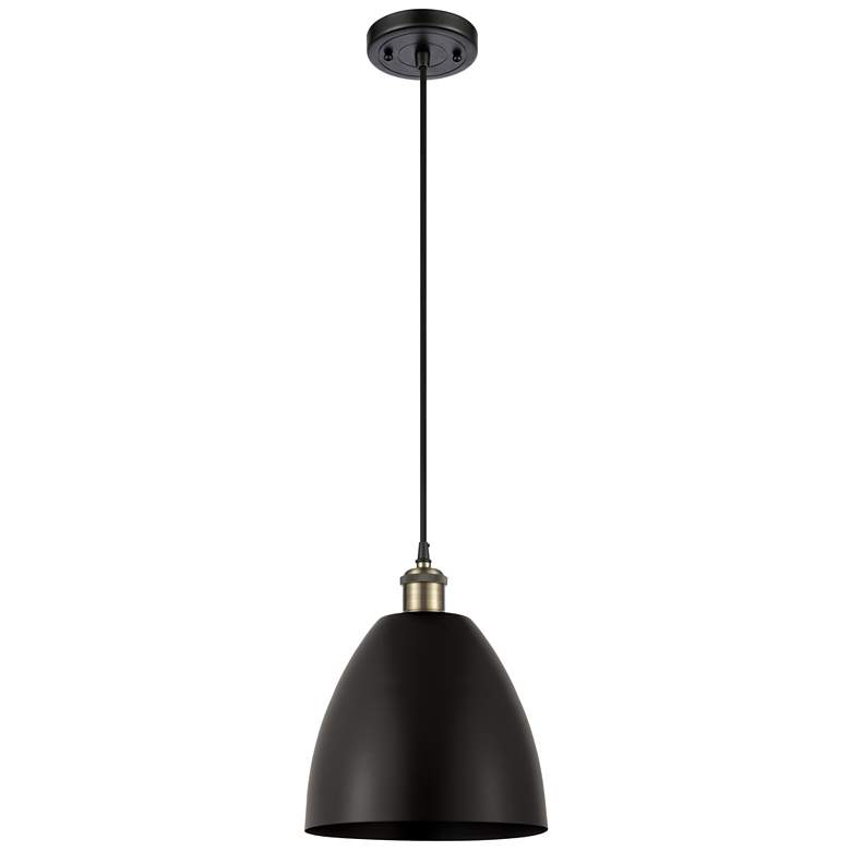 Image 1 Ballston Metal Bristol 9"W Black Brass Corded LED Mini Pendant