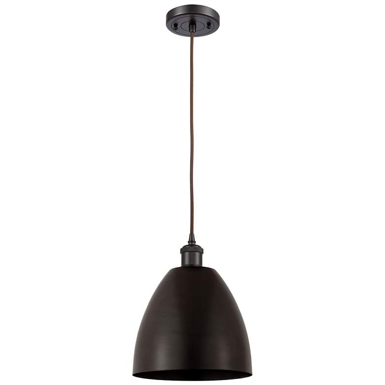 Image 1 Ballston Metal Bristol 9"W Oil Rubbed Bronze Corded Mini Pendant
