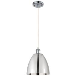 Ballston Metal Bristol 9"W Polished Chrome Corded LED Mini Pendant