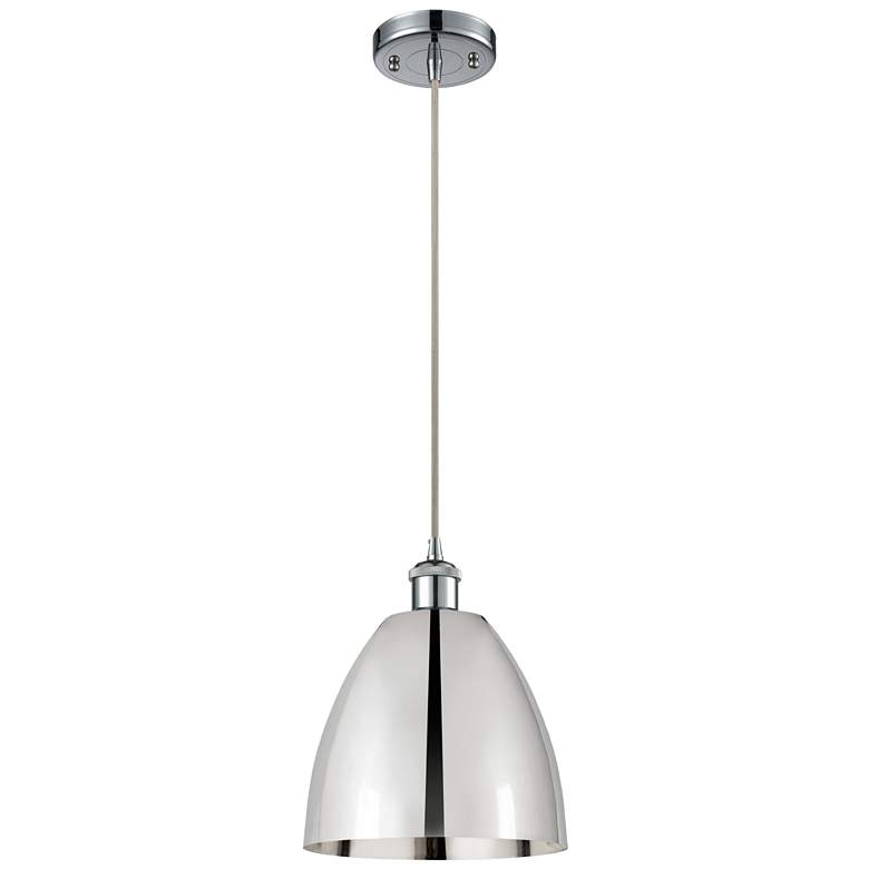 Image 1 Ballston Metal Bristol 9"W Polished Chrome Corded Mini Pendant