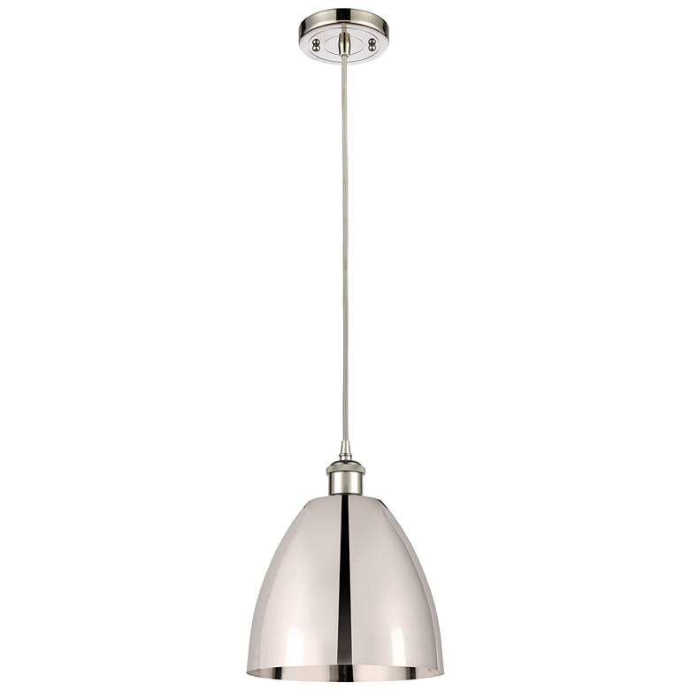 Image 1 Ballston Metal Bristol 9"W Polished Nickel Corded Mini Pendant