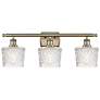 1_Ballston Niagra 26" Wide Antique Brass 3-Light Bath Light