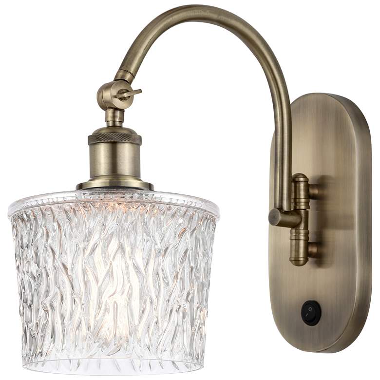 Image 1 Ballston Niagra 7" Incandescent Sconce - Brass Finish - Clear Shade