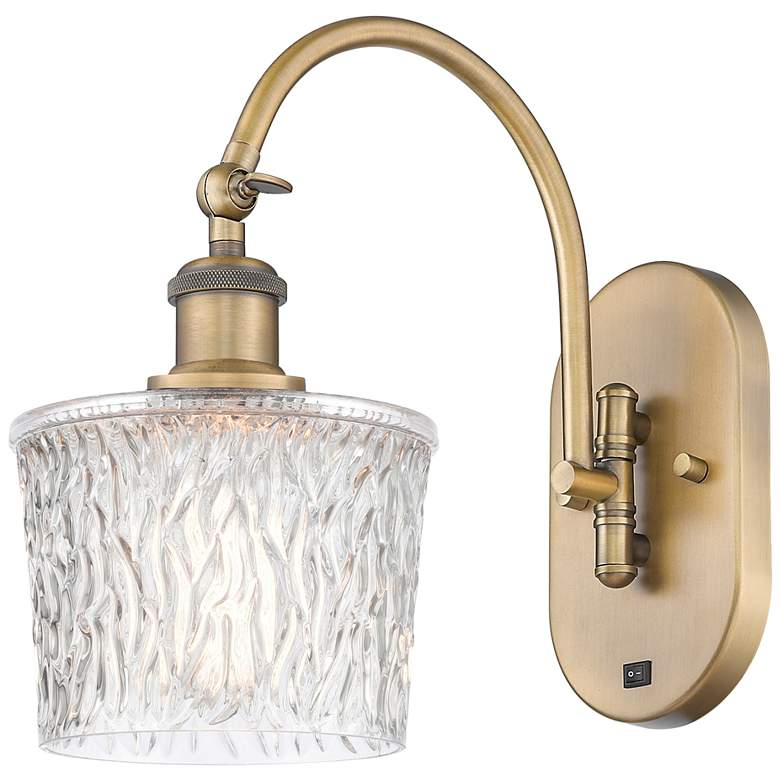 Image 1 Ballston Niagra 7" Incandescent Sconce - Brass Finish - Clear Shade