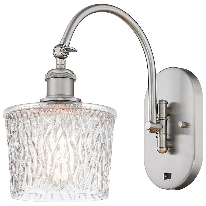 Image 1 Ballston Niagra 7 inch Incandescent Sconce - Nickel Finish - Clear Shade