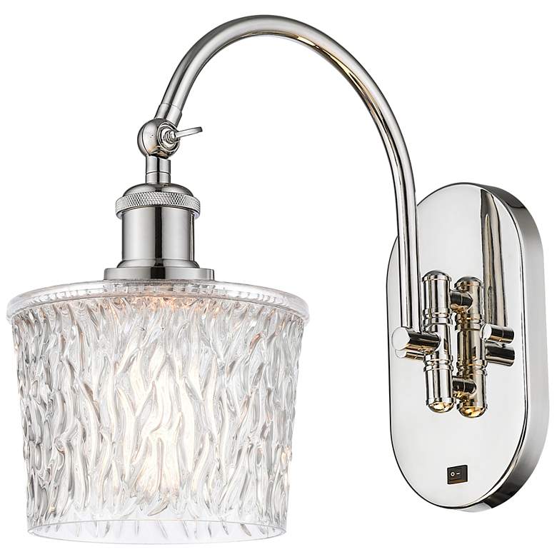 Image 1 Ballston Niagra 7" Incandescent Sconce - Nickel Finish - Clear Shade