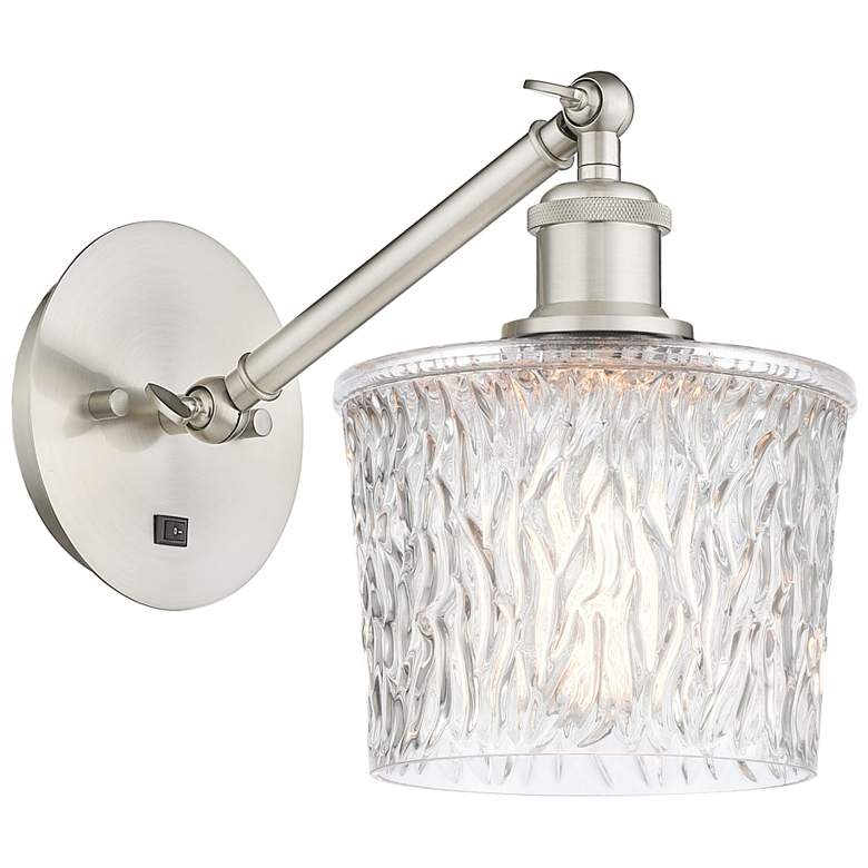 Image 1 Ballston Niagra 7" Incandescent Sconce - Nickel Finish - Clear Shade