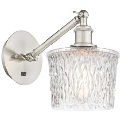 Ballston Niagra 7" Incandescent Sconce - Nickel Finish - Clear Shade