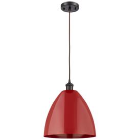 Ballston Plymouth Dome 12" Wide Bronze Corded Mini Pendant w/ Red Shad Ballston Plymouth Dome 12" Wide Bronze Corded Mini Pendant w/ Red Shad