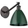 Ballston Plymouth Dome 13.25" High Bronze Adjustable Sconce w/ Green S