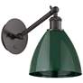 Ballston Plymouth Dome 13.25" High Bronze Adjustable Sconce w/ Green S