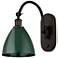 Ballston Plymouth Dome 13.25" High Bronze Adjustable Sconce w/ Green S