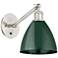 Ballston Plymouth Dome 13.25" High Brushed Nickel Sconce w/ Green Shad