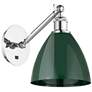 Ballston Plymouth Dome 13.25" High Chrome Adjustable Sconce w/ Green S