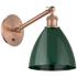 Ballston Plymouth Dome 13.25" High Copper Adjustable Sconce w/ Green S