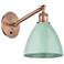 Ballston Plymouth Dome 13.25" High Copper Sconce w/ Seafoam Shade