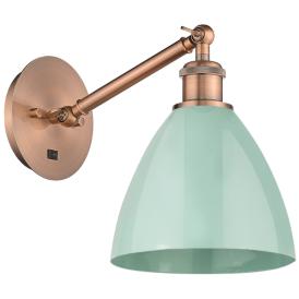 Ballston Plymouth Dome 13.25" High Copper Sconce w/ Seafoam Shade Ballston Plymouth Dome 13.25" High Copper Sconce w/ Seafoam Shade