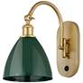 Ballston Plymouth Dome 13.25" High Gold Adjustable Sconce w/ Green Sha