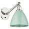 Ballston Plymouth Dome 13.25" High Polished Nickel Sconce w/ Seafoam S