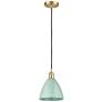 Ballston Plymouth Dome 7.5" Wide Gold Corded Mini Pendant w/ Seafoam S