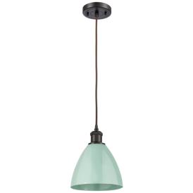 Ballston Plymouth Dome 7.5"W Bronze Corded Mini Pendant w/ Seafoam Sha Ballston Plymouth Dome 7.5"W Bronze Corded Mini Pendant w/ Seafoam Sha