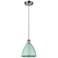 Ballston Plymouth Dome 7.5"W Chrome Corded Mini Pendant w/ Seafoam Sha