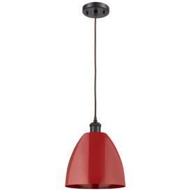 Ballston Plymouth Dome 9" Wide Bronze Corded Mini Pendant w/ Red Shade Ballston Plymouth Dome 9" Wide Bronze Corded Mini Pendant w/ Red Shade