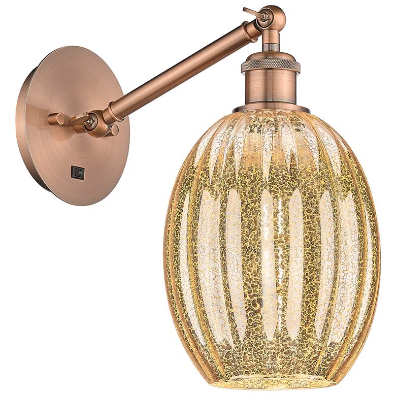 Image 1 Ballston Preston 11"H Copper Adjustable Sconce With Mercury Bulb Shade