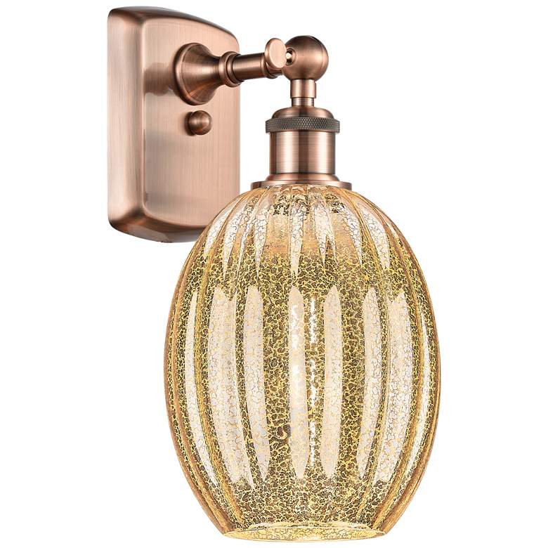 Image 1 Ballston Preston 12"H Antique Copper Sconce With Mercury Bulb Shade