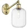 Ballston Preston 12"H Brass Adjustable Sconce With Clear Jar Shade