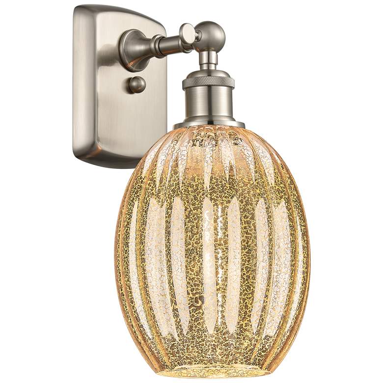 Image 1 Ballston Preston 12"H Brushed Nickel Sconce With Mercury Bulb Shade