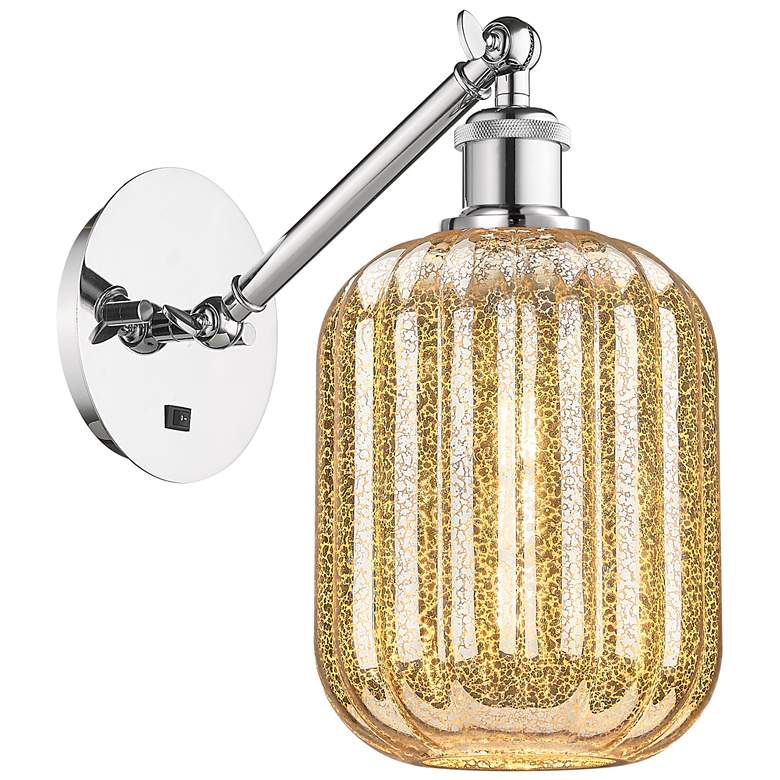 Image 1 Ballston Preston 12"H Chrome Swivel Sconce w/ Mercury Jar Shade