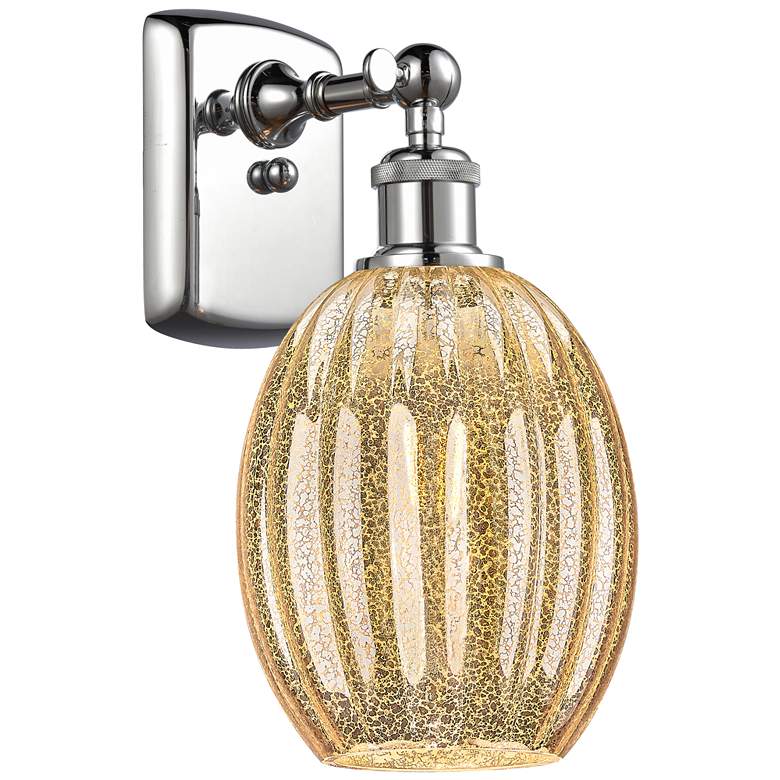 Image 1 Ballston Preston 12"H Polished Chrome Sconce With Mercury Bulb Shade