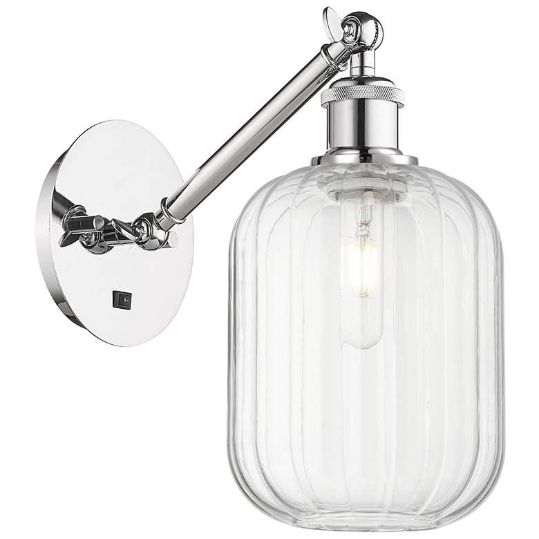 Image 1 Ballston Preston 12"H Polished Chrome Swivel Sconce w/ Clear Jar Shade