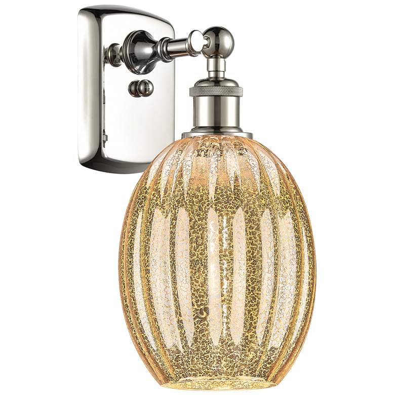 Image 1 Ballston Preston 12"H Polished Nickel Sconce With Mercury Bulb Shade