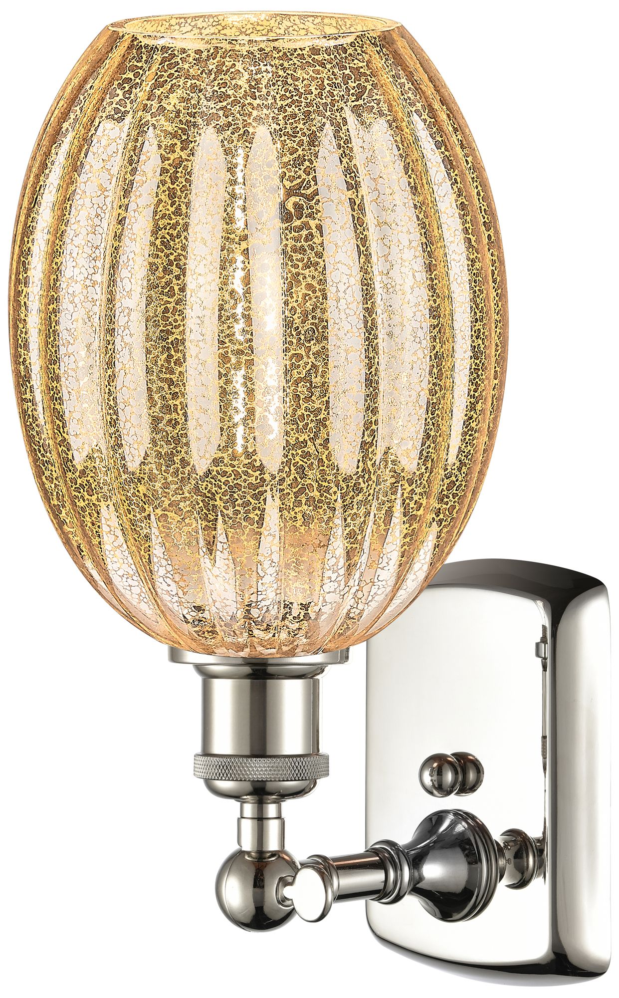 Image 2 Ballston Preston 12"H Polished Nickel Sconce With Mercury Bulb Shade more views