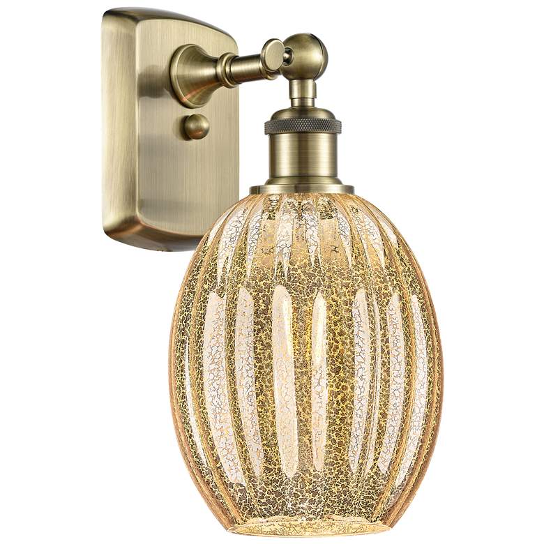 Image 1 Ballston Preston 12" High Antique Brass Sconce With Mercury Bulb Shade